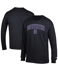 Champion Men's Black Northwestern Wildcats Arch Over Logo Long Sleeve T-Shirt
