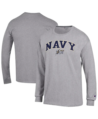 Champion Men's Navy Midshipmen Arch Over Logo Long-Sleeve T-Shirt