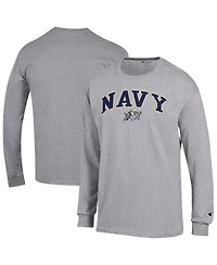 Champion Men's Navy Midshipmen Arch Over Logo Long-Sleeve T-Shirt