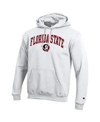 Champion Men's White Florida State Seminoles Arch Over Logo Pullover Hoodie