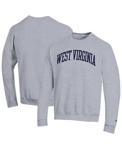 Champion Men's Heather Gray West Virginia Mountaineers Basic Arch Fleece Pullover Sweatshirt