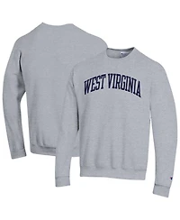 Champion Men's Heather Gray West Virginia Mountaineers Basic Arch Fleece Pullover Sweatshirt