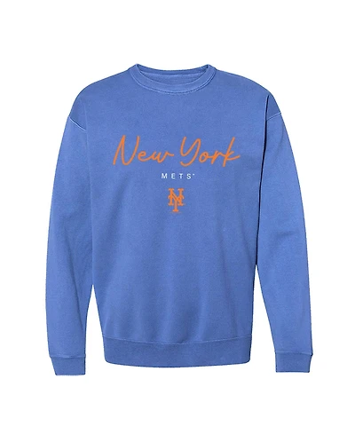 Soft As A Grape Women's New York Mets Pigment Dye Dropped-Shoulder Crewneck Sweatshirt