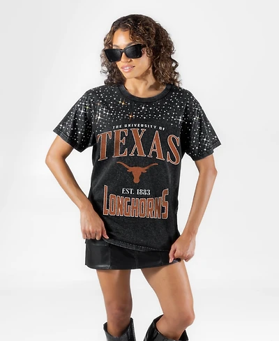 Gameday Couture Women's Texas Longhorns the Zone Washed Micro Rhinestone T-Shirt