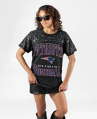 Gameday Couture Women's New England Patriots the Zone Washed Micro Rhinestone T-Shirt
