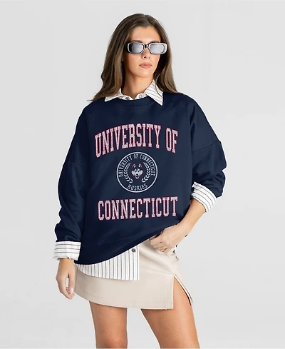 Gameday Couture Women's UConn Huskies Prime Play Oversized Graphic Sweatshirt