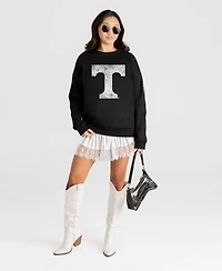 Gameday Couture Women's Tennessee Volunteers Bold Move Black Label Premium Dropped-Shoulder Fleece Crewneck Sweatshirt
