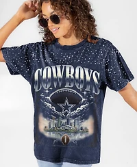 Gameday Couture Women's Dallas Cowboys Sky's the Limit Washed Micro Rhinestone T-Shirt