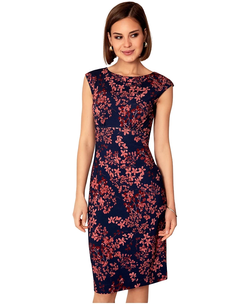 Alie Street London Women's Sculpted Boatneck Floral Shift Dress