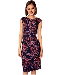 Alie Street London Women's Sculpted Boatneck Floral Shift Dress