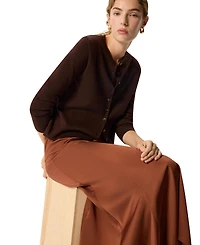 Whistles Women's Panel Waist Satin Midi Skirt