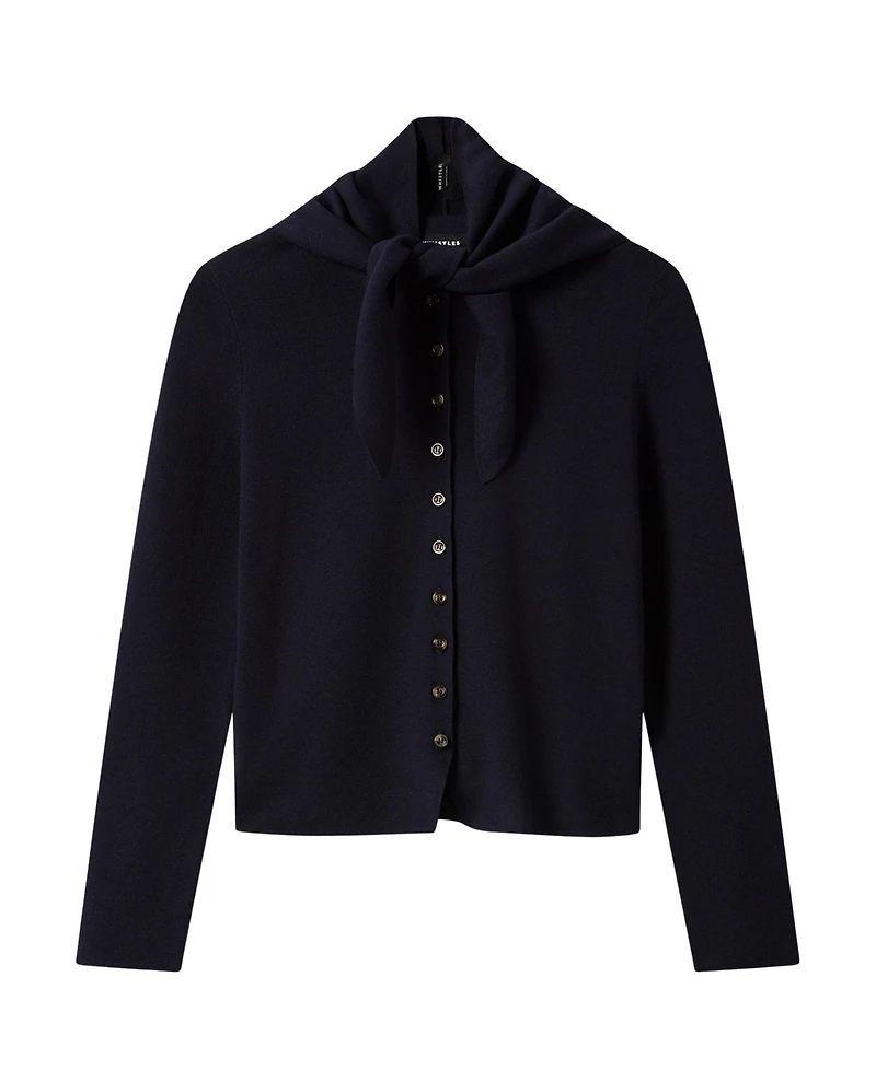 Whistles Women's Crew Neck Scarf Cardigan