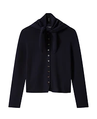 Whistles Women's Crew Neck Scarf Cardigan