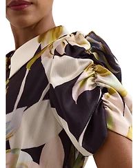 Phase Eight Women's Bella Puff Sleeve Printed Shirt Dress