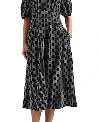 Phase Eight Women's Yasmine V-Neck Printed A-Line Dress
