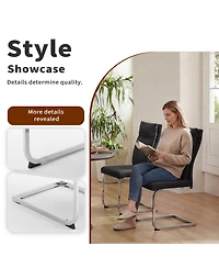 Slickblue Modern Dining Chair Set of 2 with Soft Cushion Backrest and Legs