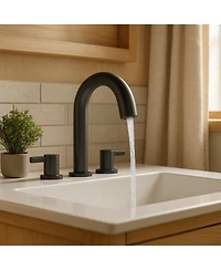 Phying Widespread Bathroom Faucet 8 Inch 2 Handle 3 Hole Vanity Sink Faucet with 360 Degree Rotatable Spout Pop Up Drain Durable Bathroom