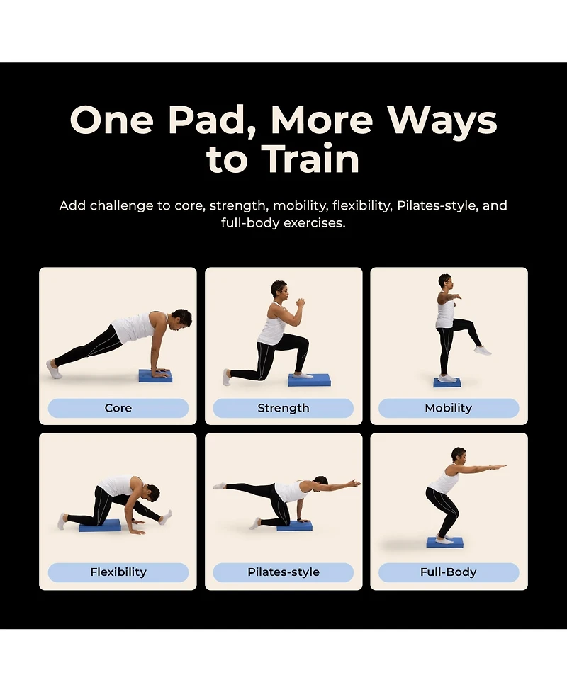 Sunny Health & Fitness Foam Balance Pad, for Training, Physical Therapy, Yoga