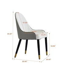 Decksplore Modern Kitchen Dining Chairs Faux Leather Upholstery with Thick Padding and Metal Legs Great for Room or