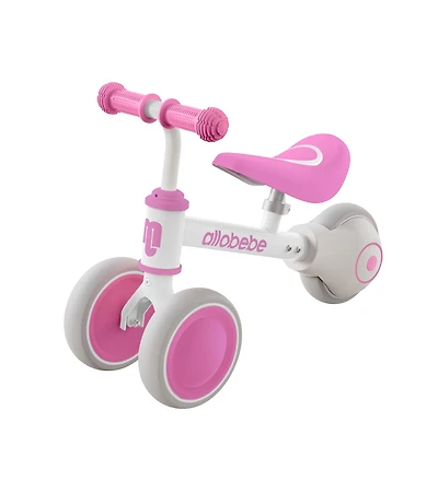 Allobebe Baby Balance Bike, Carbon-Steel, 3-Wheel Adjustable-Seat Ride-On, Ages 1-3