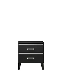 Flynama Nightstand with 2 Drawers and Wooden Tapered Legs