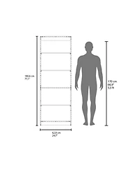 Fm Furniture Dam Bookcase with Open Storage and 5 Shelves