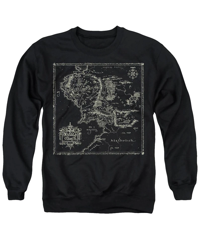 Lord Of The Rings Men's Map Me Long-Sleeve Graphic Crewneck Sweatshirt
