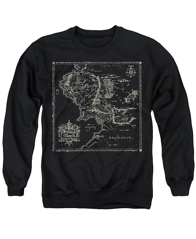 Lord Of The Rings Men's Map Me Long-Sleeve Graphic Crewneck Sweatshirt