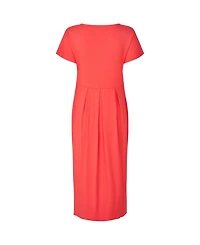 Masai Copenhagen Women's A-Line Gathered-Waist Short-Sleeve Midi Dress