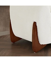 Morden Fort Cloud-Soft Cream Boucle Accent Arm Chair Upholstered Living Room Modern Sofa Chairs with Wood Legs