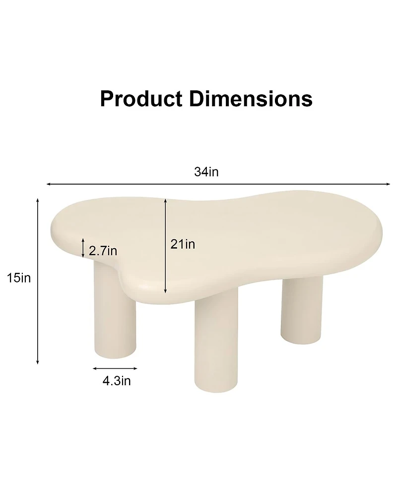 Streamdale Furniture Modern Cloud Coffee Table with 3 Legs