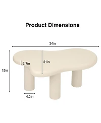 Streamdale Furniture Modern Cloud Coffee Table with 3 Legs