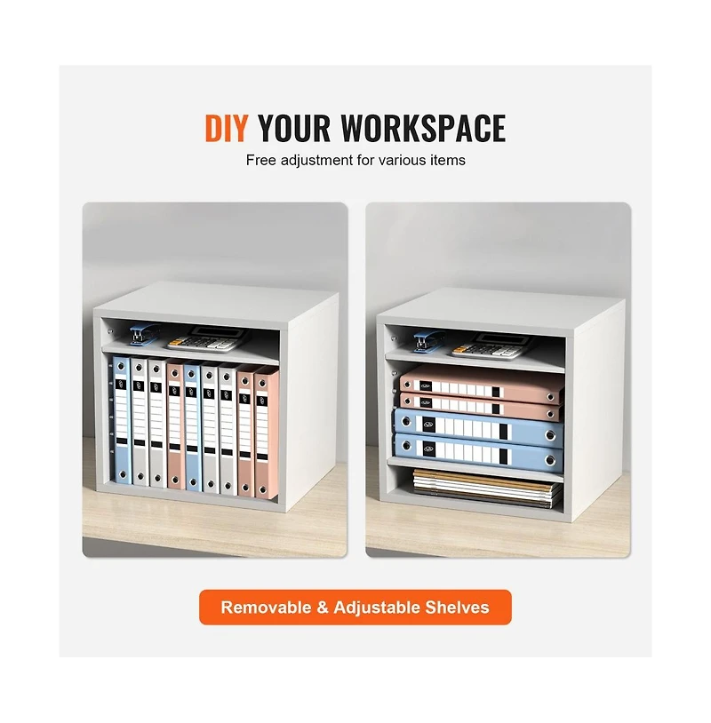 Slickblue 5 Compartment Mail Sorter Organizer with Adjustable Shelves for Office, Classroom & Home