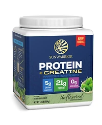 Sunwarrior Warrior Blend Protein Powder with Creatine, 21 Gram Protein, 14 Servings