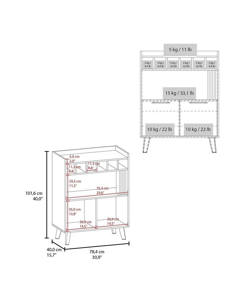 Fm Furniture Yucca Bar Cabinet Wine Storage and Display
