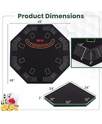 Gymax 8-Player Portable Poker Table Top Cup Holders and Chip Trays Carrying Bag