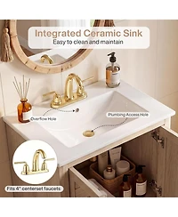 Tribesigns 24 Inch Bathroom Vanity with Sink, Modern Farmhouse