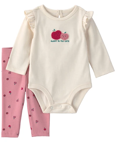 Carter's Baby Girls' Apple Bodysuit and Pants, 2-Piece Set
