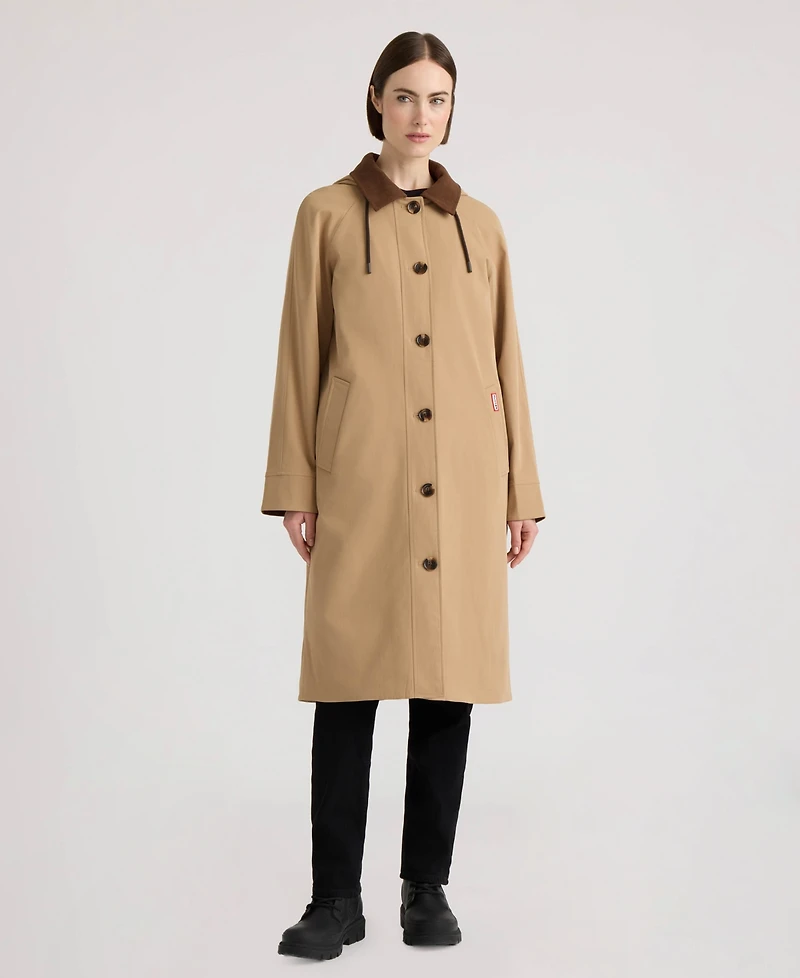 Hunter Women's Daisy Padded Longline Hooded Trench Coat