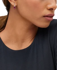 Grown With Love Lab-Grown Ruby (4-1/5 ct. t.w.) & Lab-Grown Diamond (1/2 ct. t.w.) Drop Earrings in 14k Yellow Gold