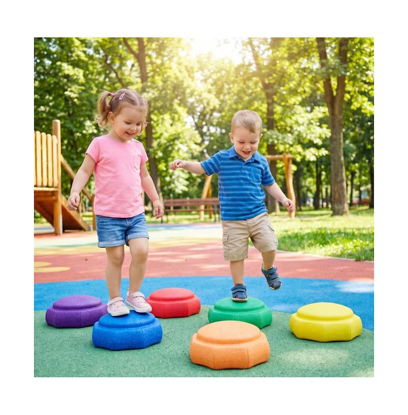 Slickblue 6-Piece Kids Balance Stepping Stones for Sensory Play, Ages 3+