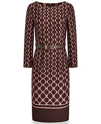 Donna Karan New York Women's Boat Neck Long-Sleeve Midi Dress