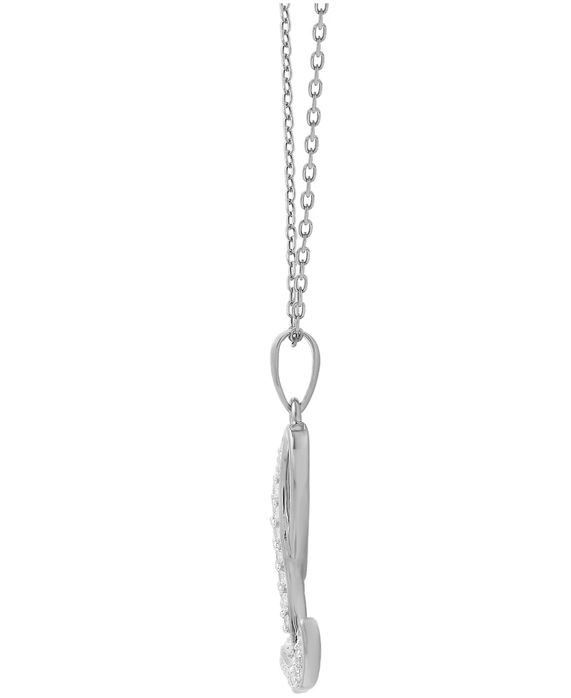 Diamond L Initial 18" Pendant Necklace (1/10 ct. t.w.) in Sterling Silver