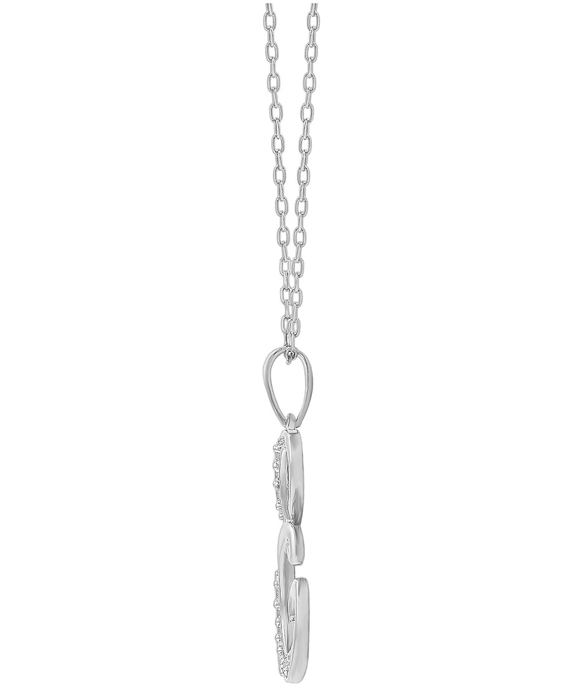 Diamond E Initial 18" Pendant Necklace (1/10 ct. t.w.) in Sterling Silver
