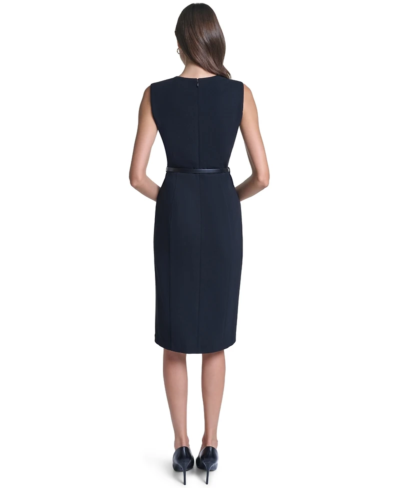 Calvin Klein Women's V-Neck Sleeveless Sheath Dress