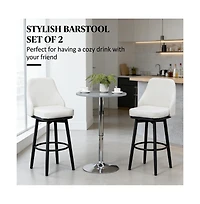 Slickblue Set Of 2 Counter Height Stool with Padded Seat and Durable Metal Frame