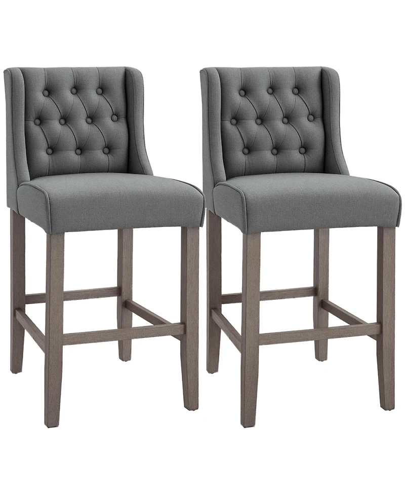 Slickblue Modern Set of 2 Height Bar Stool for Kitchen Counter and Home Dining Area