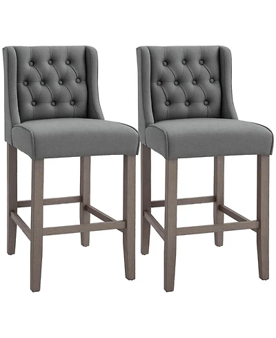 Slickblue Modern Set of 2 Height Bar Stool for Kitchen Counter and Home Dining Area
