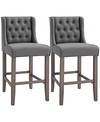 Slickblue Modern Set of 2 Height Bar Stool for Kitchen Counter and Home Dining Area