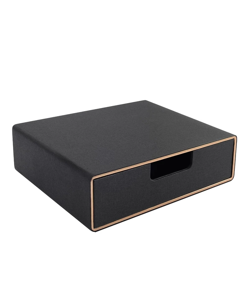Danrong Faux Leather Stackable Drawer Organizer Desk File Storage For Home Office Supplies